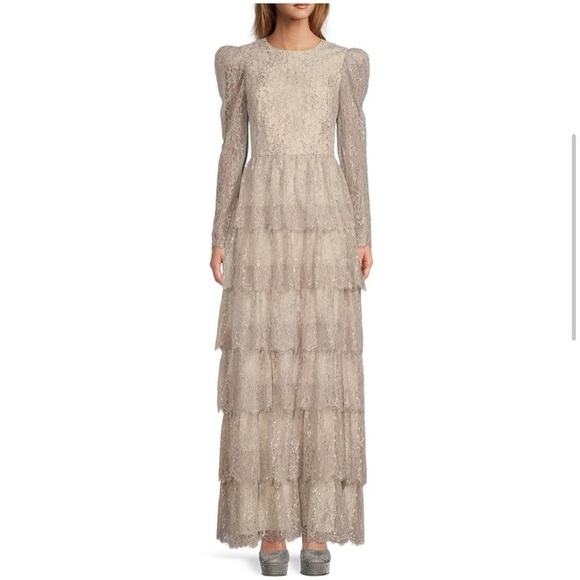NWT Antonio Melani × Born on Fifth Clara Metallic
Tiered Ruffle Maxi Dress US 2 - Picture 1 of 9